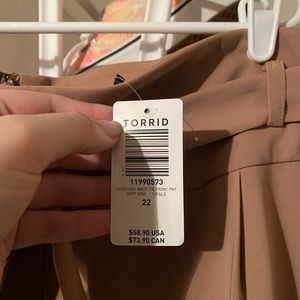 Torrid tan High Waist tie up trousers